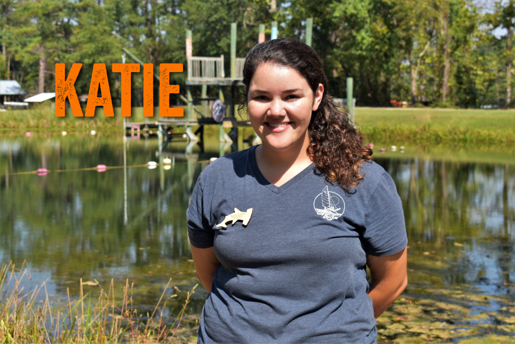 Hello, my name is Katie Lewia. I am the Environmental Education Coordinator here at Camp Don Lee. I am so excited to work with everyone this season. I have a degree from North Carolina State University and have been working at camp for 4 years now! My favorite Disney character is Ariel because she is a mermaid! (yes, they are real!)