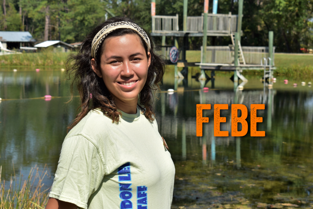 Hola!! My name is Febe Granados. I’m from Mexico and I studied Marine Biology at Florida Atlantic University. This is my second season at Camp Don Lee! My favorite Disney character is Cheshire Cat from Alice in Wonderland, because he likes riddles!