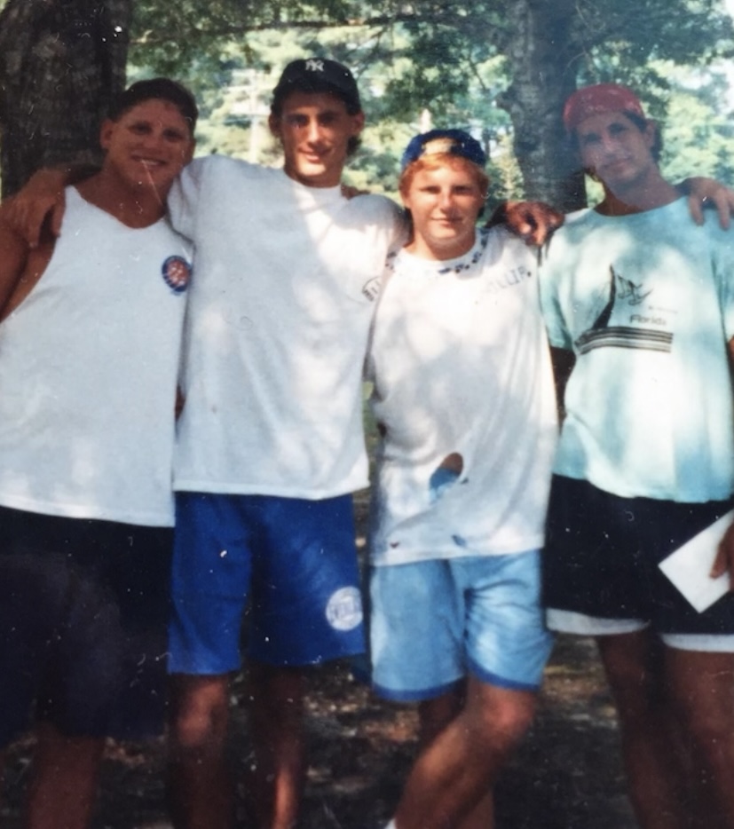 Scott Glass (second from left) with camp friends